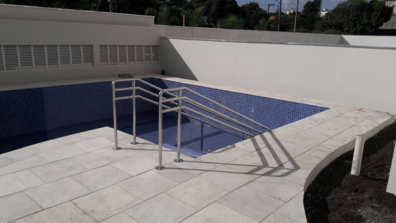 Corrimão de Aço Inox para Piscina Preço Ribeirão Pires - Corrimão de Aço Inox para Escadas