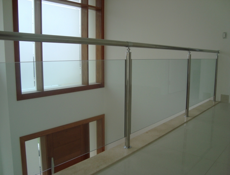 Corrimão de Aço Inox com Vidro Americana - Corrimão de Aço Inox para Piscina