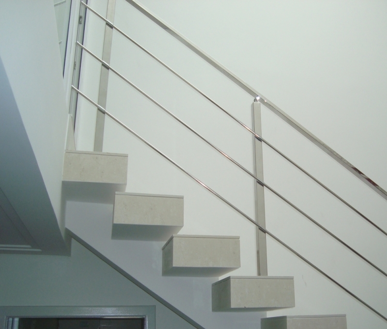 Corrimão de Escada Inox Limeira - Corrimão de Inox com Vidro