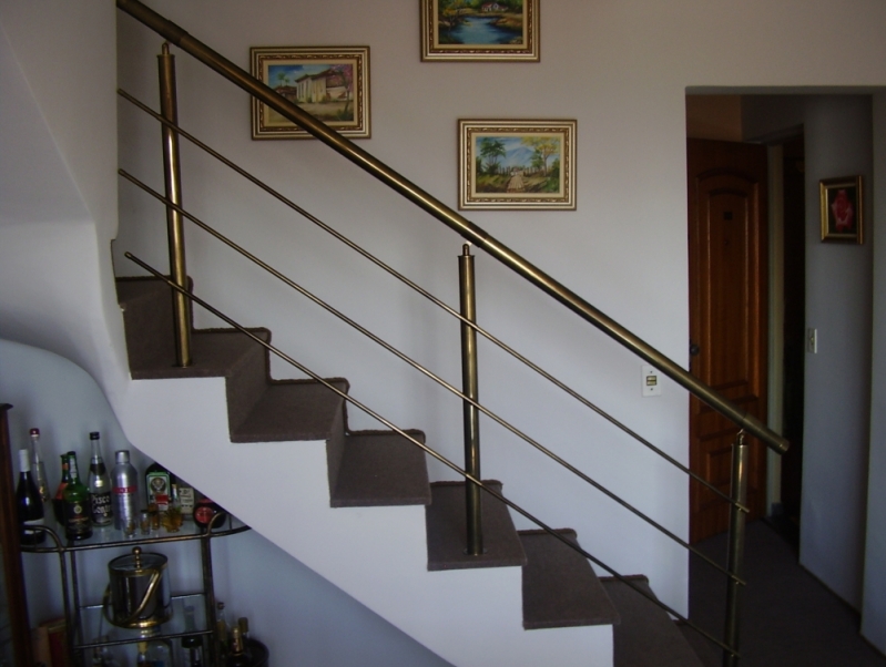 Corrimão de Latão Preço Ferraz de Vasconcelos - Instalação de Corrimão para Escadas