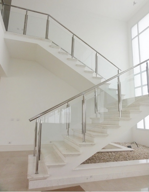Corrimão para Escada com Vidro Orçar Vila Guilherme - Corrimão para Escada de Madeira
