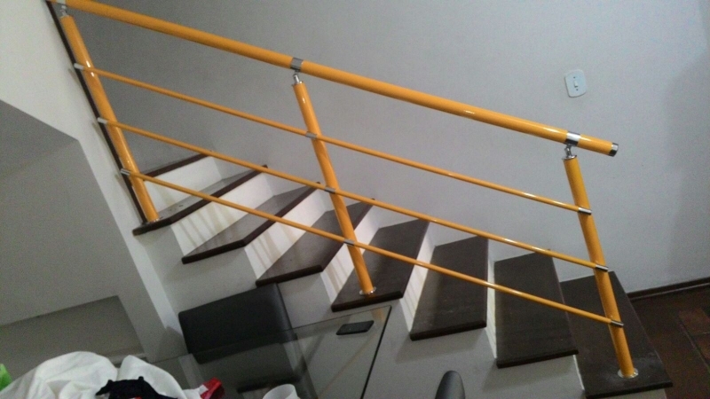 Fábrica de Corrimão para Escada Cananéia - Fábrica de Corrimão de Ferro para Escada Interna