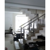 corrimãos de aço inox com vidro Jardim Bonfiglioli